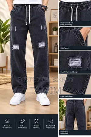 Stylish Semi Baggy Cargo Denim Pants