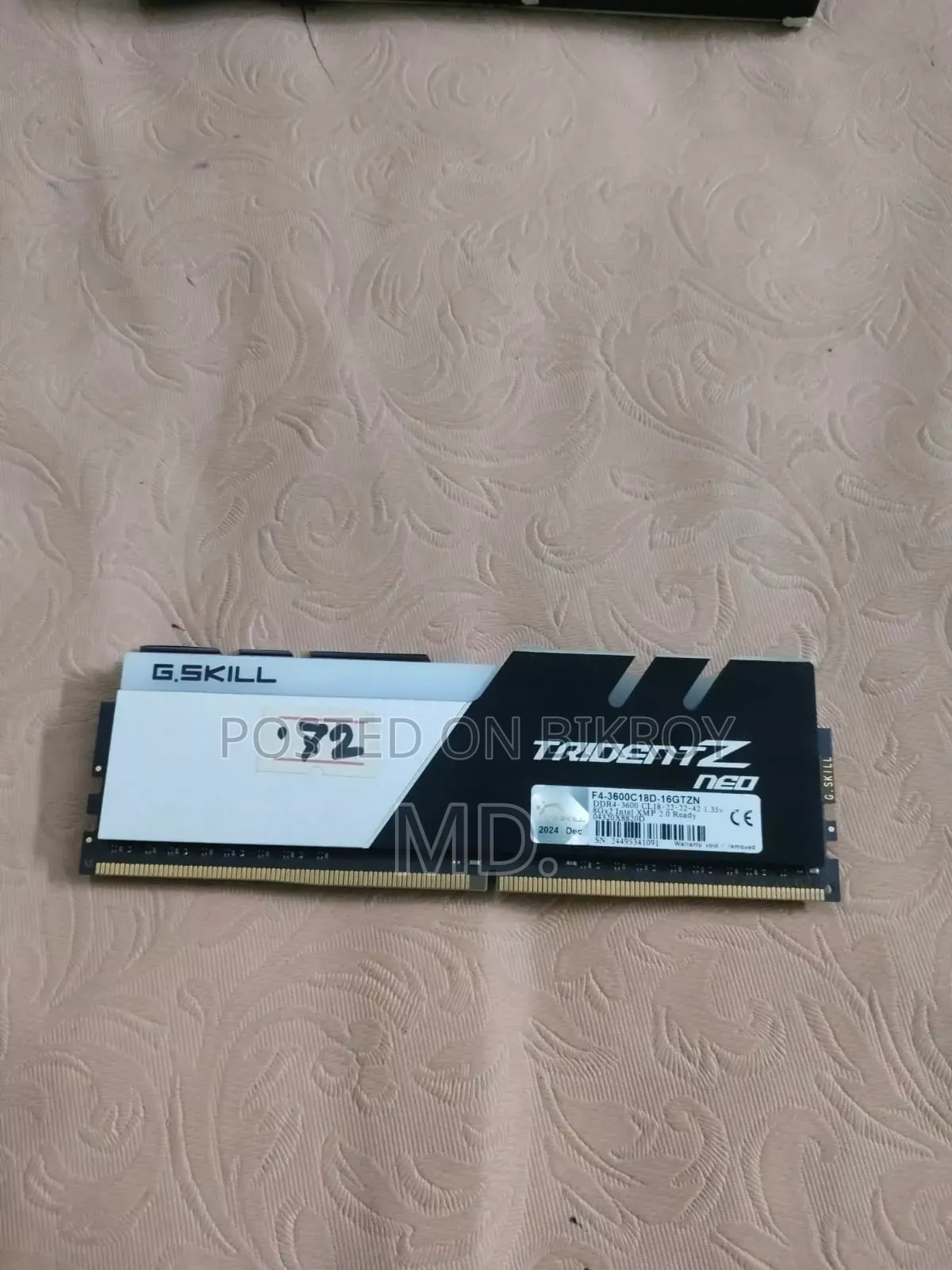 বিক্রয় হবে ফুল ফ্রেশ G.Skill 8GB DDR4 3600MHz Desktop RAM