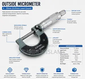 স্ক্র গজ |Screw Gauge | ল্যাব ও ব্যবহারিক কাজের জন্য নির্ভুল মাপযন্ত্র