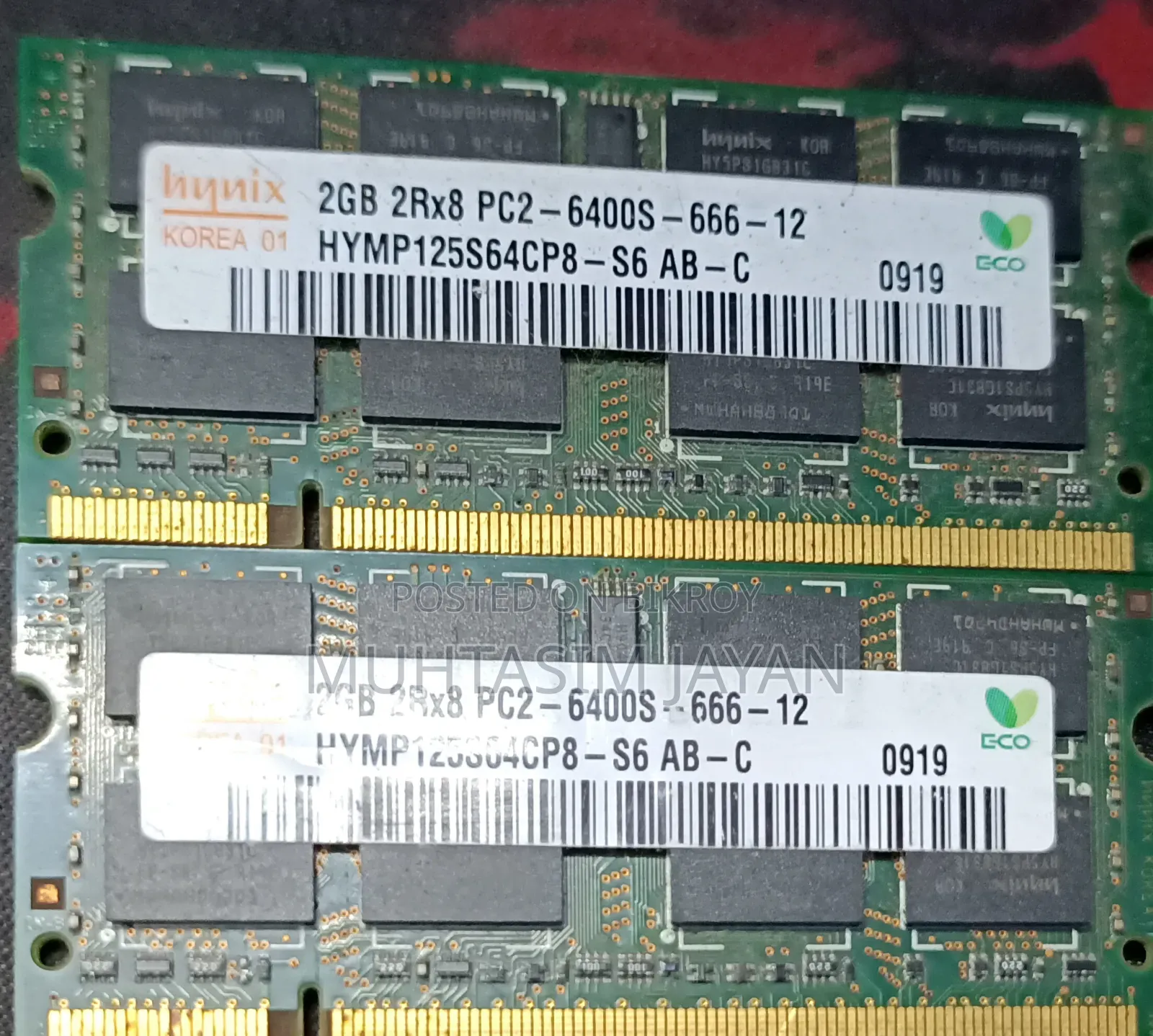 Laptop RAM 2 DDR3 2GB Sticks
