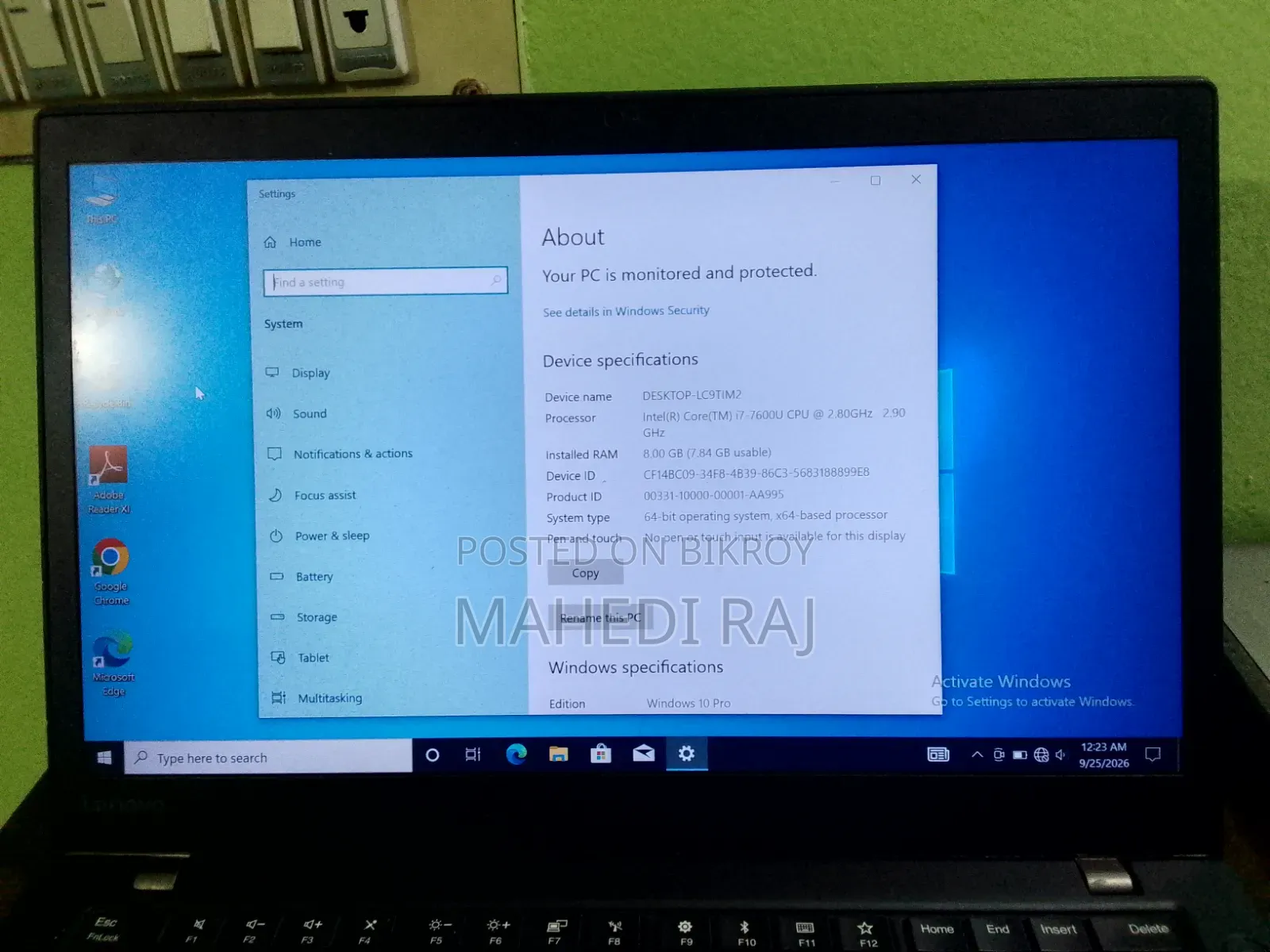 Laptop Lenovo ThinkPad T470s 8GB Intel Core i7 SSD 256GB