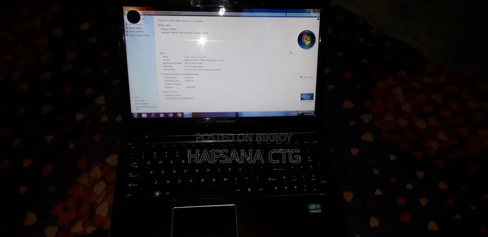 Laptop Lenovo G580 4GB Intel Core i3 SSD 500GB