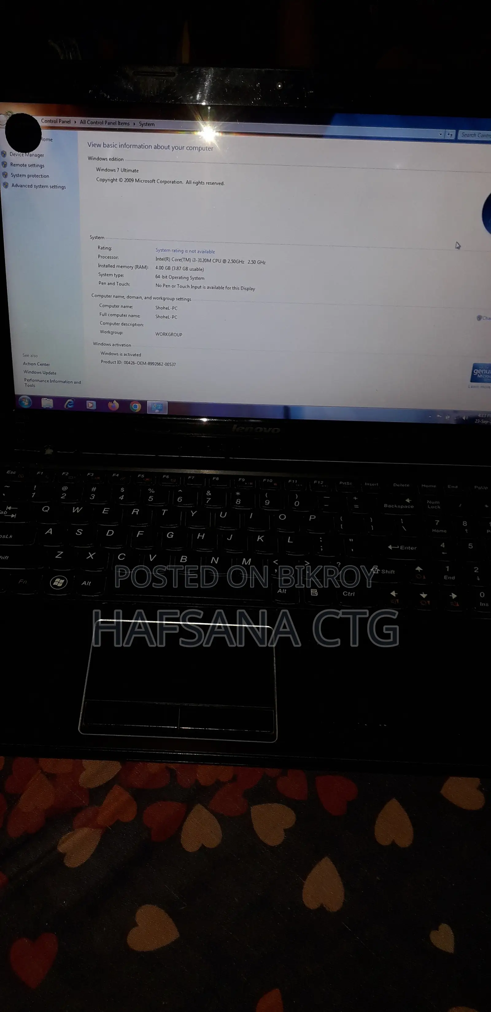 Laptop Lenovo G580 4GB Intel Core i3 SSD 500GB