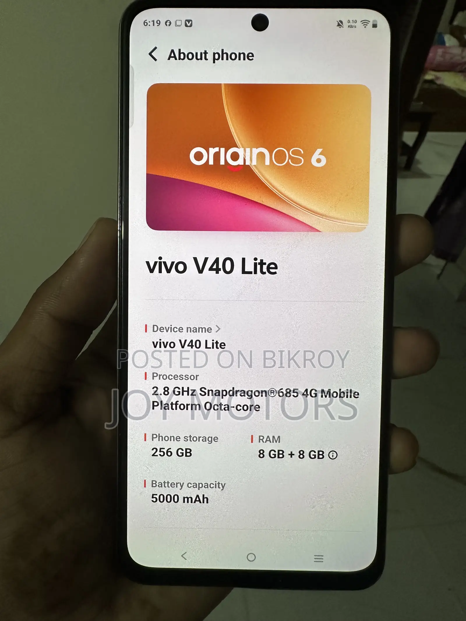 Vivo V40 Lite 256 GB Silver