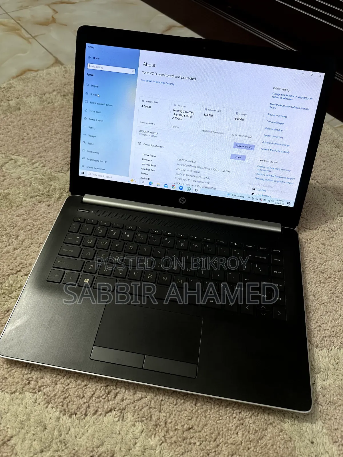 Laptop HP 4GB Intel Core 5 HDD+SSD 128GB