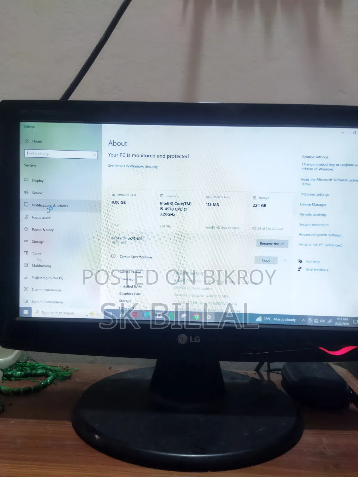 Desktop Computer Gigabyte GB-BXi5-4570R 8GB Intel Core i5 SSD 256GB