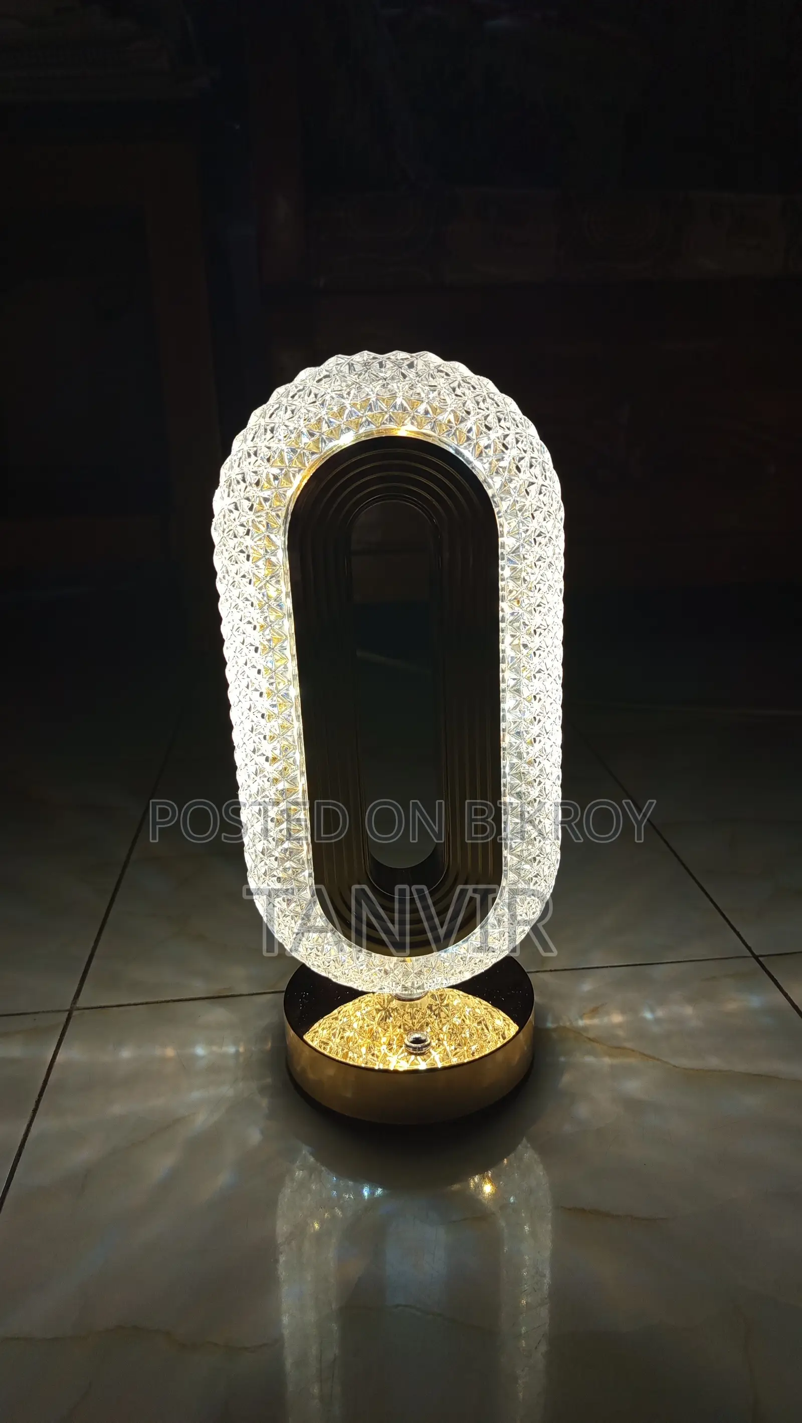 Crystal Table Lamp With Touch Control and 3 Color Lights