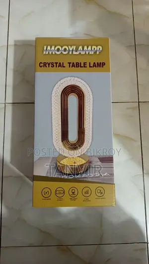 Crystal Table Lamp With Touch Control and 3 Color Lights