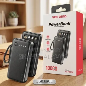 Ven Dens L High-Quality Poer Bank With Built-in Cables Hanging Strap