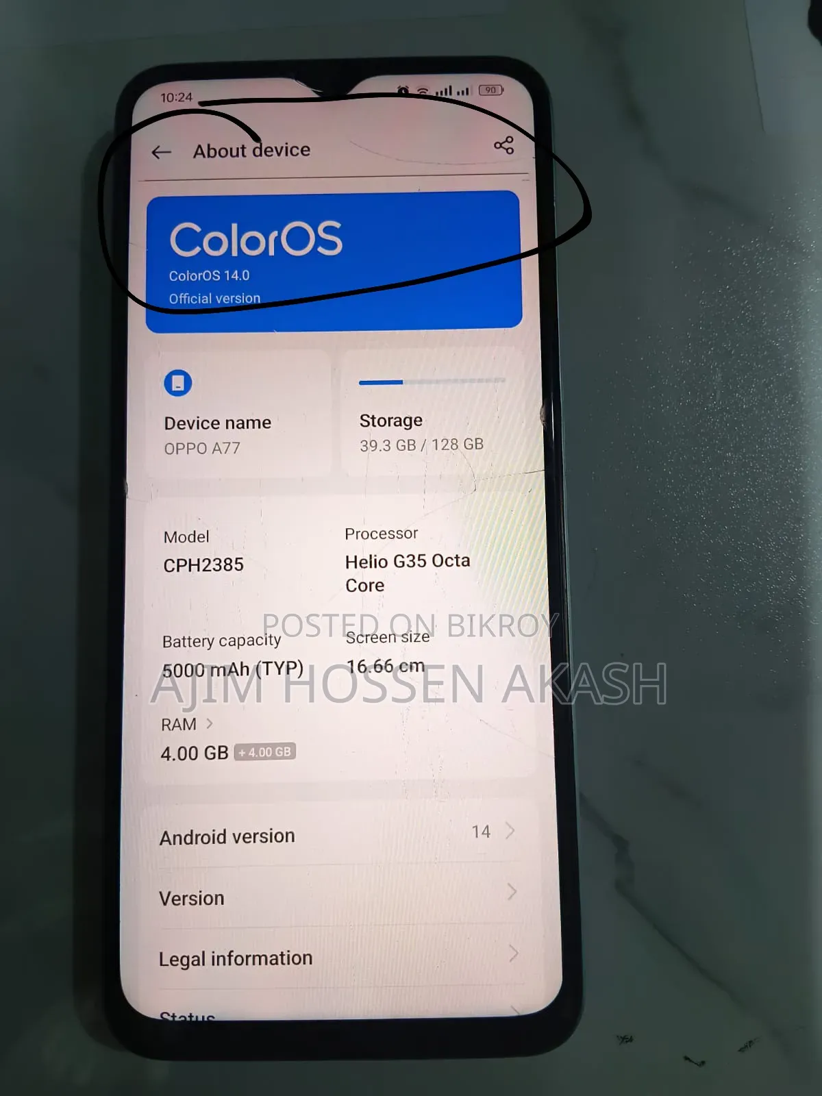 Oppo A77 4G 128 GB