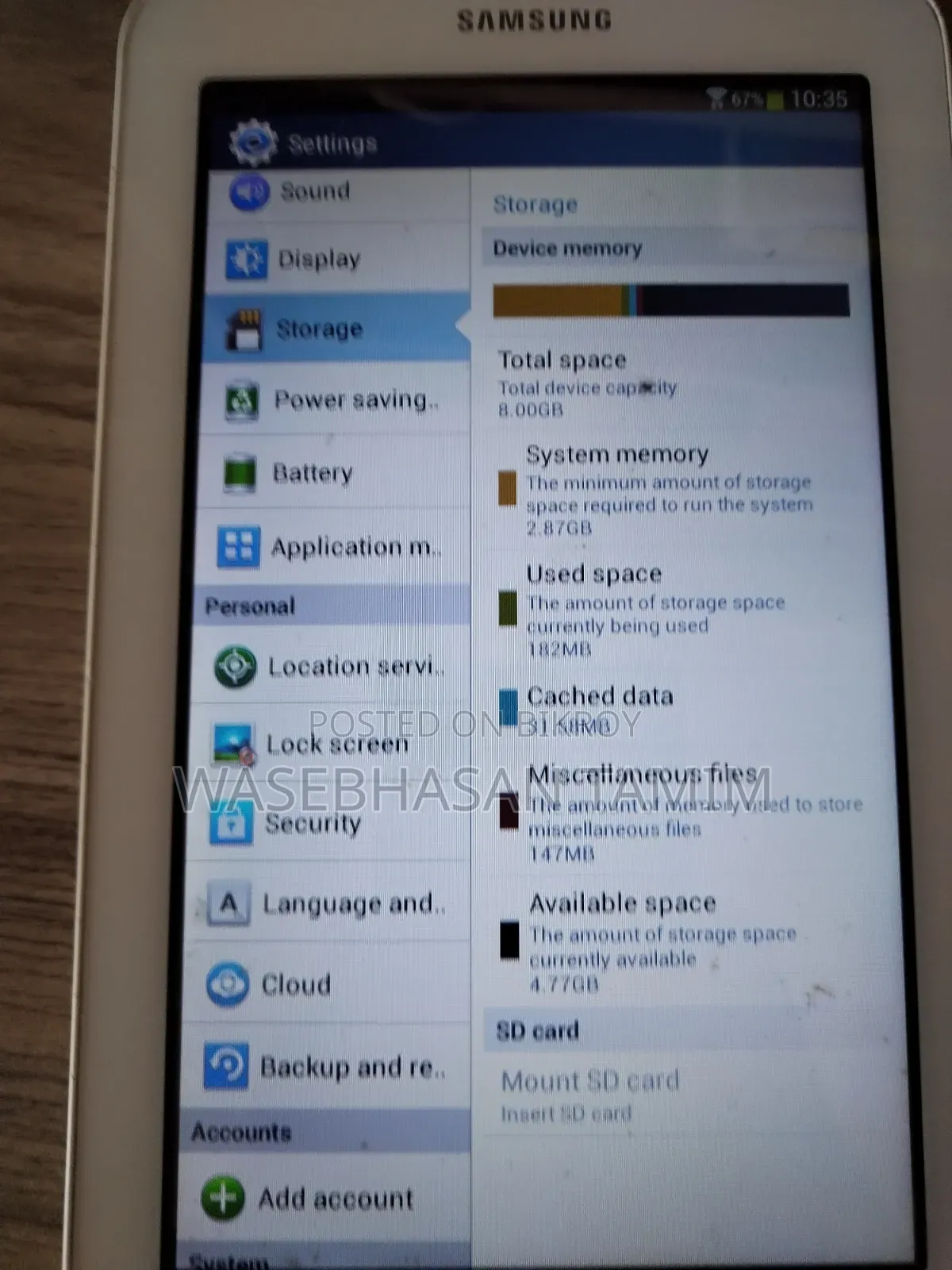 Samsung Galaxy Tab 3 Lite 7.0 8 GB White
