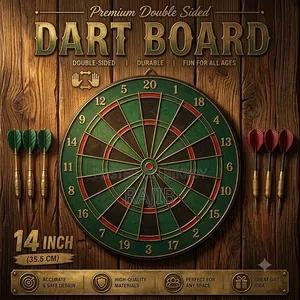 Premium Double-Sided Wooded Dart Board Game Set 12 Inch