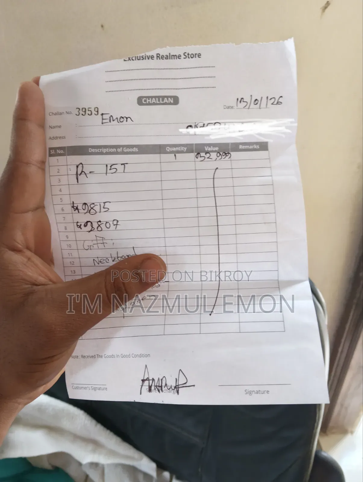 Realme 15T 256 GB Gold