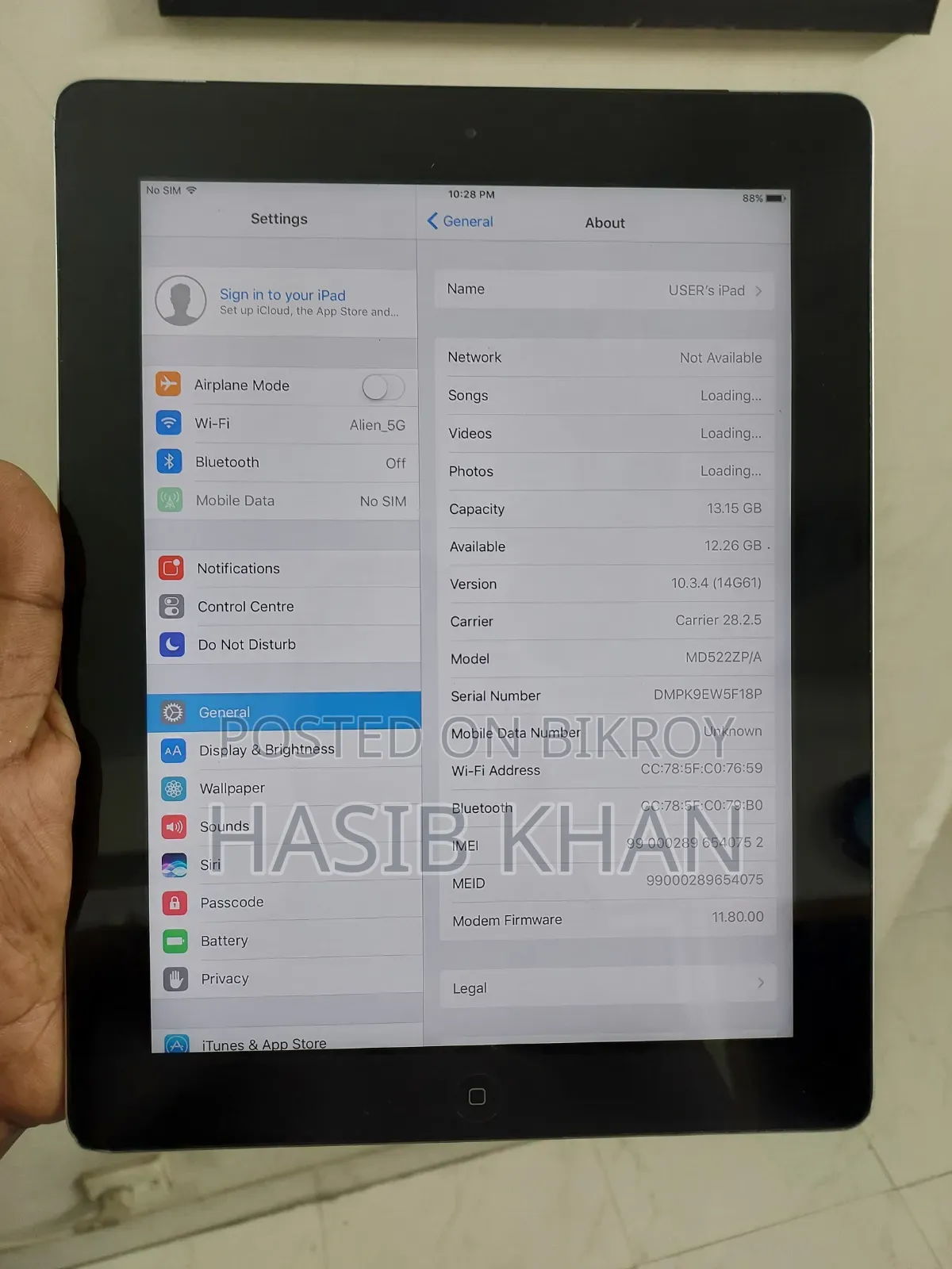 Apple iPad 4 Wi-Fi + Cellular 16 GB Black