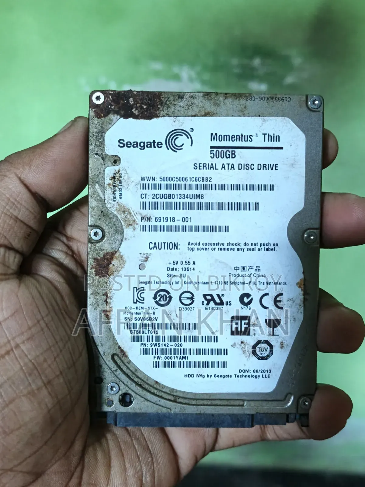 Seagate 500GB ল্যাপটপ হার্ড ডিস্ক (HDD) বিক্রয়ের জন্য