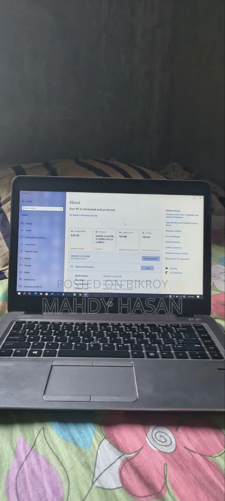 Laptop HP EliteBook 840 G3 8GB Intel Core i5 SSD 256GB
