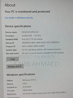 Desktop Computer 8GB SSD 256GB