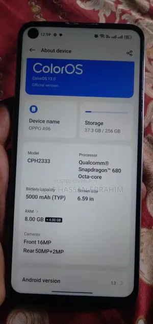 Oppo A96 256 GB Blue