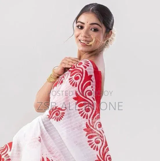 Half Silk Jamdani Saree