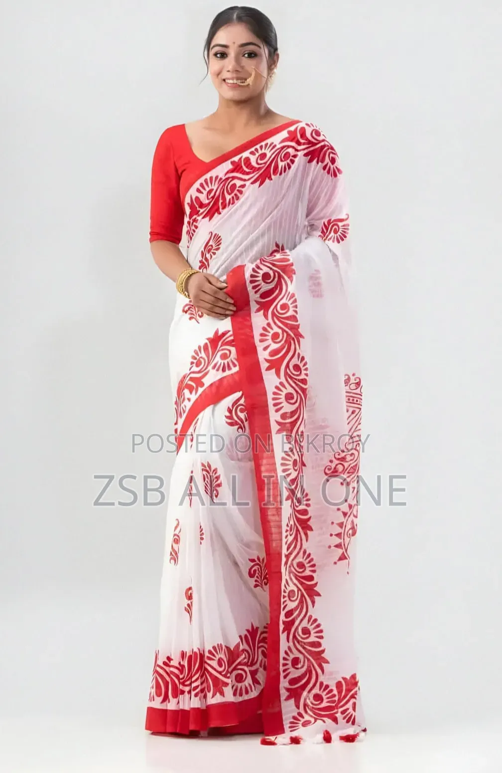 Half Silk Jamdani Saree