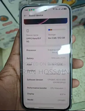 Oppo Reno15 F 5G 512 GB Blue