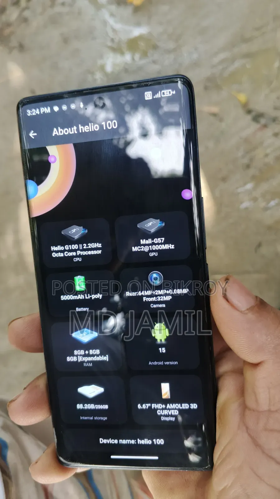 হেলিও ১০০ ২৫৬ জিবি ব্ল্যাক