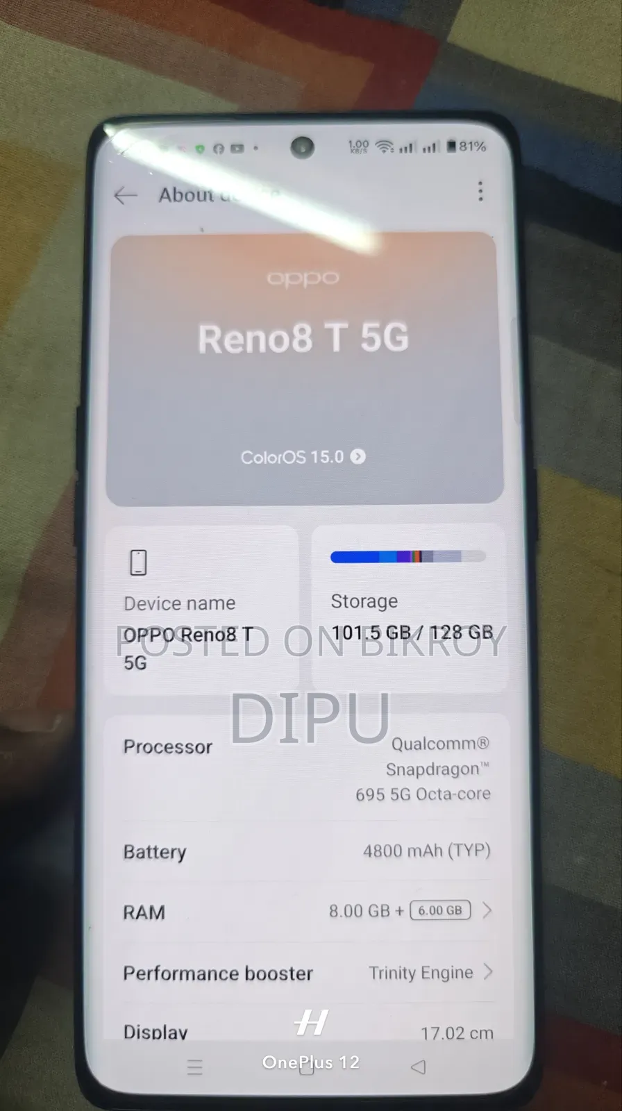 Oppo Reno8 T 5G 128 GB Black