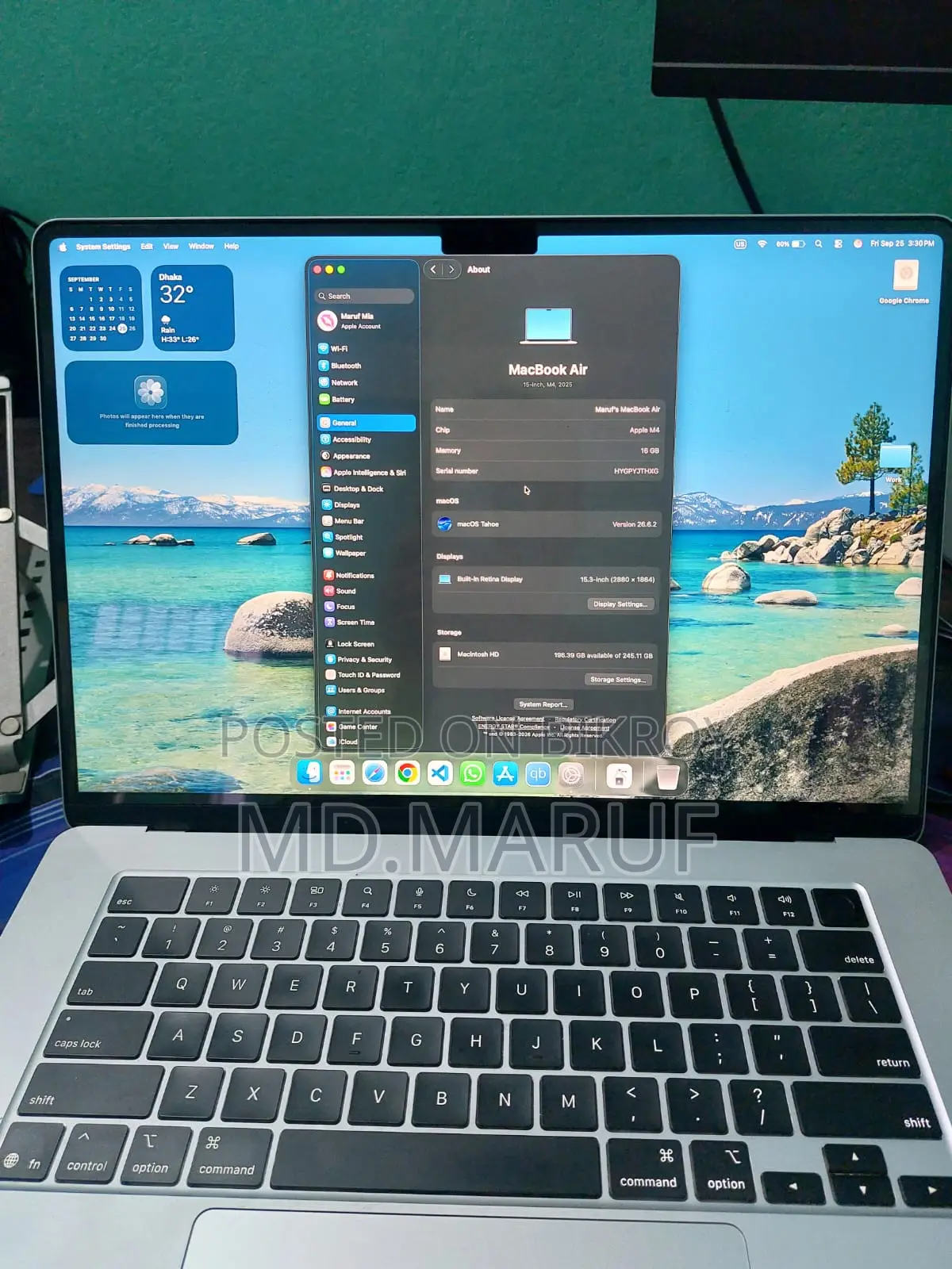 Laptop Apple MacBook Air 2025 M4 16GB Apple M4 SSD 256GB
