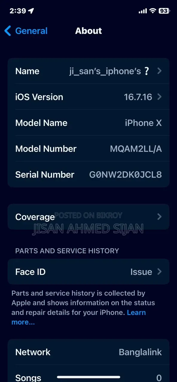 Apple iPhone X 256 GB Black