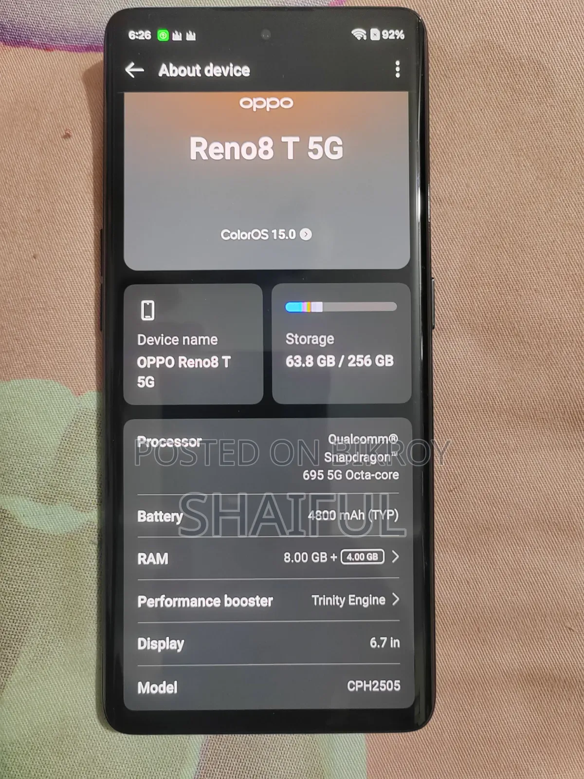 Oppo Reno 8T 256 GB Black