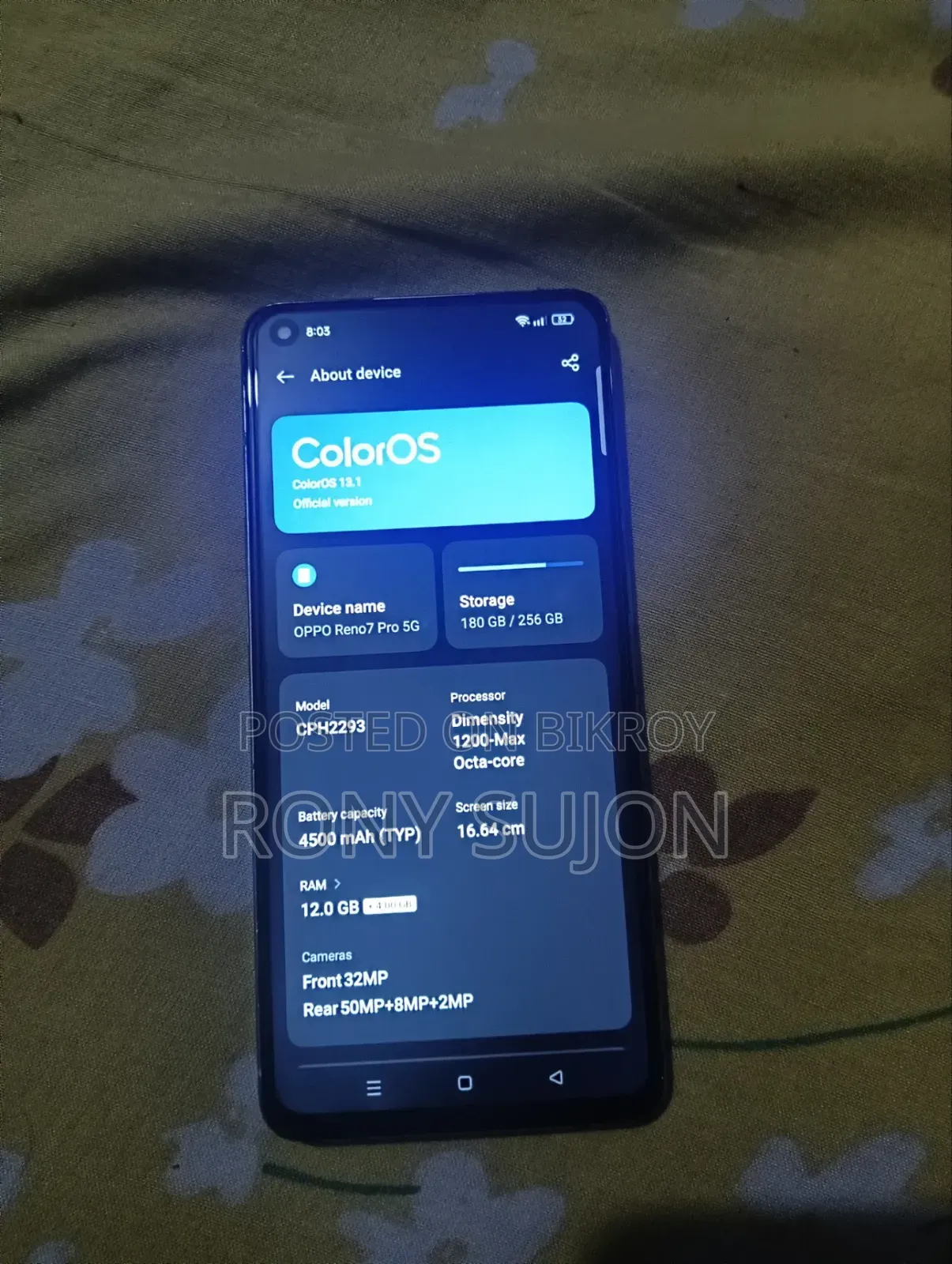 Oppo Reno7 Pro 5G 256 GB Blue