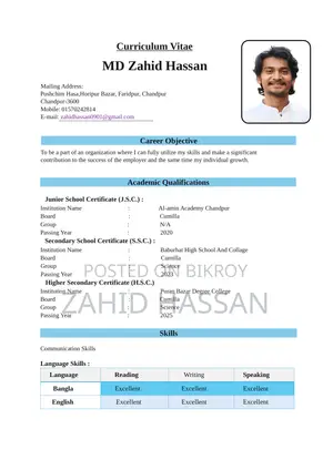 Part-Time Weekend CV