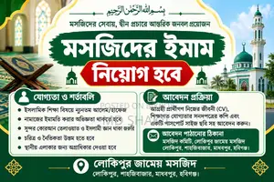 মসজিদের জন্য একজন ইমাম নিয়োগ দেয়া হবে