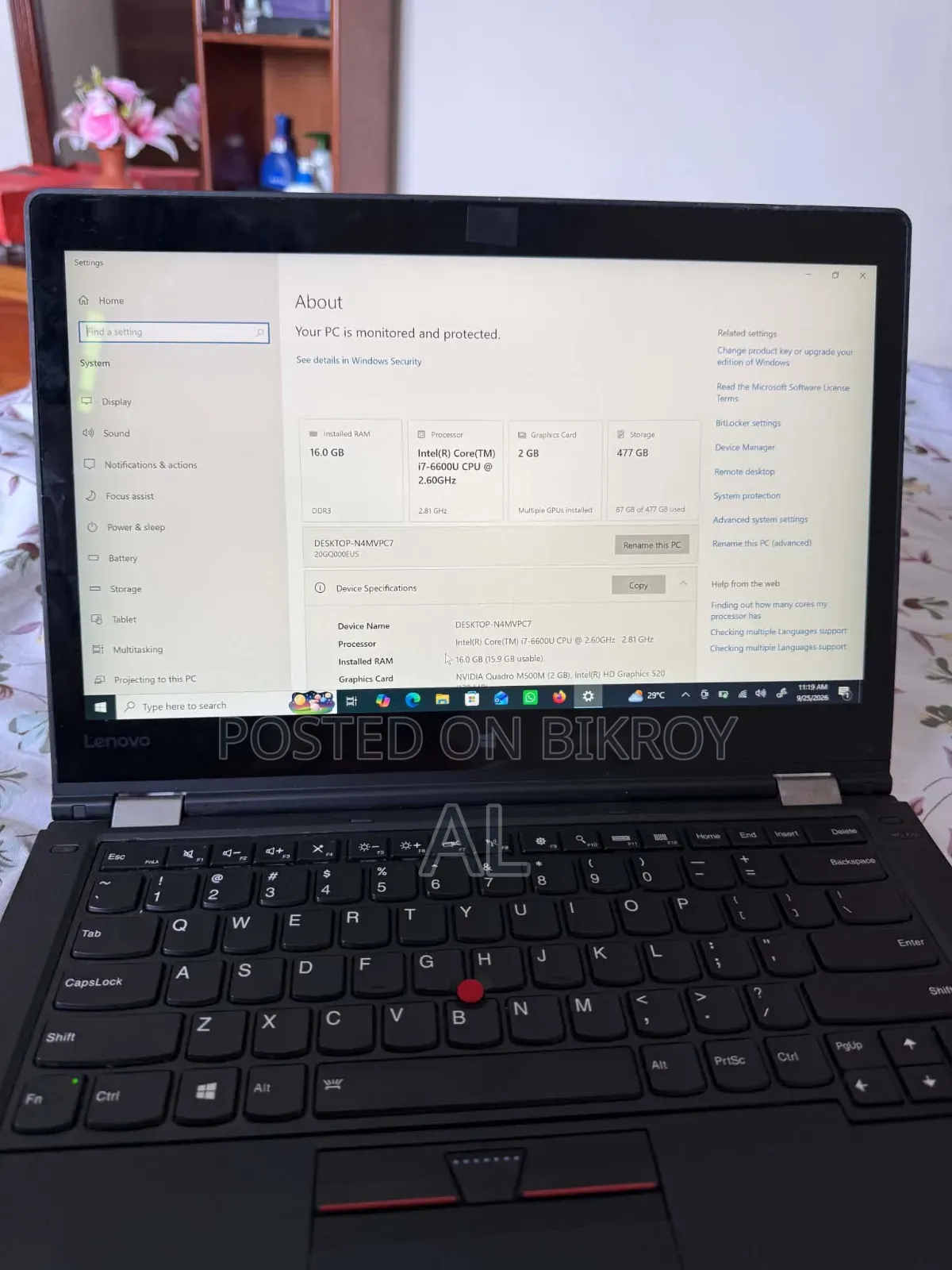 Laptop Lenovo ThinkPad P40 Yoga 16GB Intel Core i7 SSD 500GB