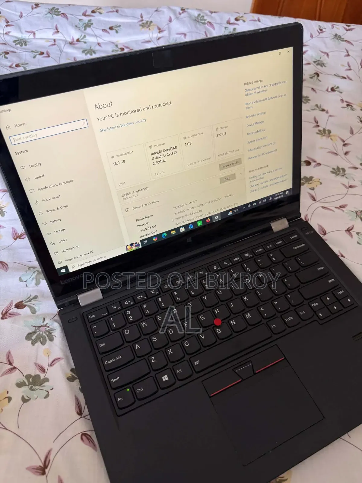 Laptop Lenovo ThinkPad P40 Yoga 16GB Intel Core i7 SSD 500GB