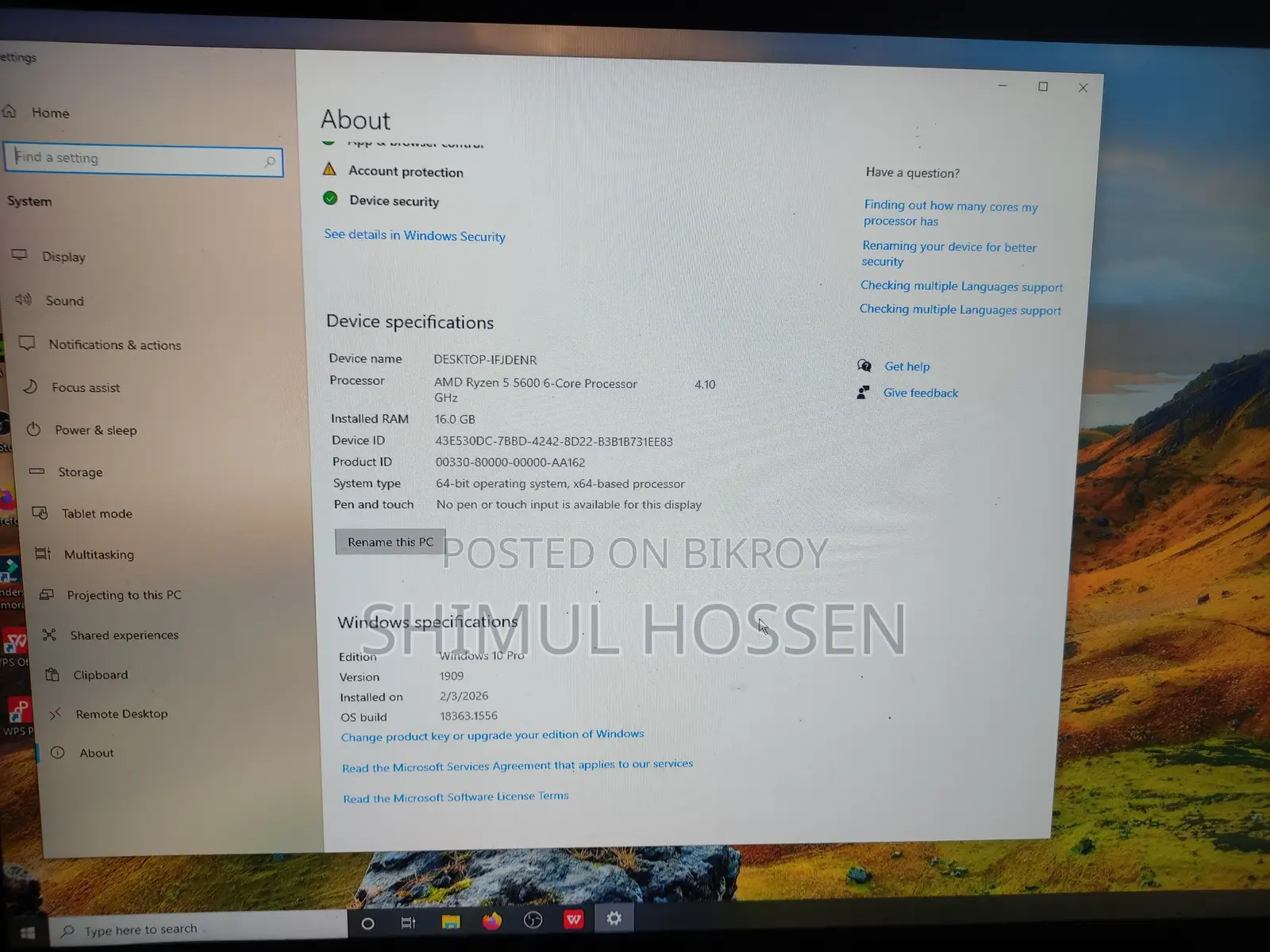 Desktop Computer 16GB AMD Ryzen 5 SSD 500GB