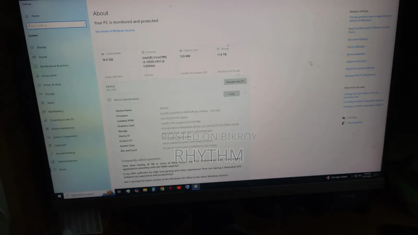 Desktop Computer 16GB Intel Core i3 HDD+SSD 1T