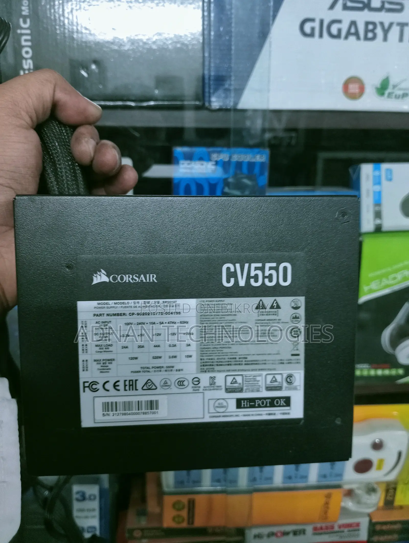 Corsair CV550 550W 80 Plus Bronze Certified Power Supply - Full Fresh
