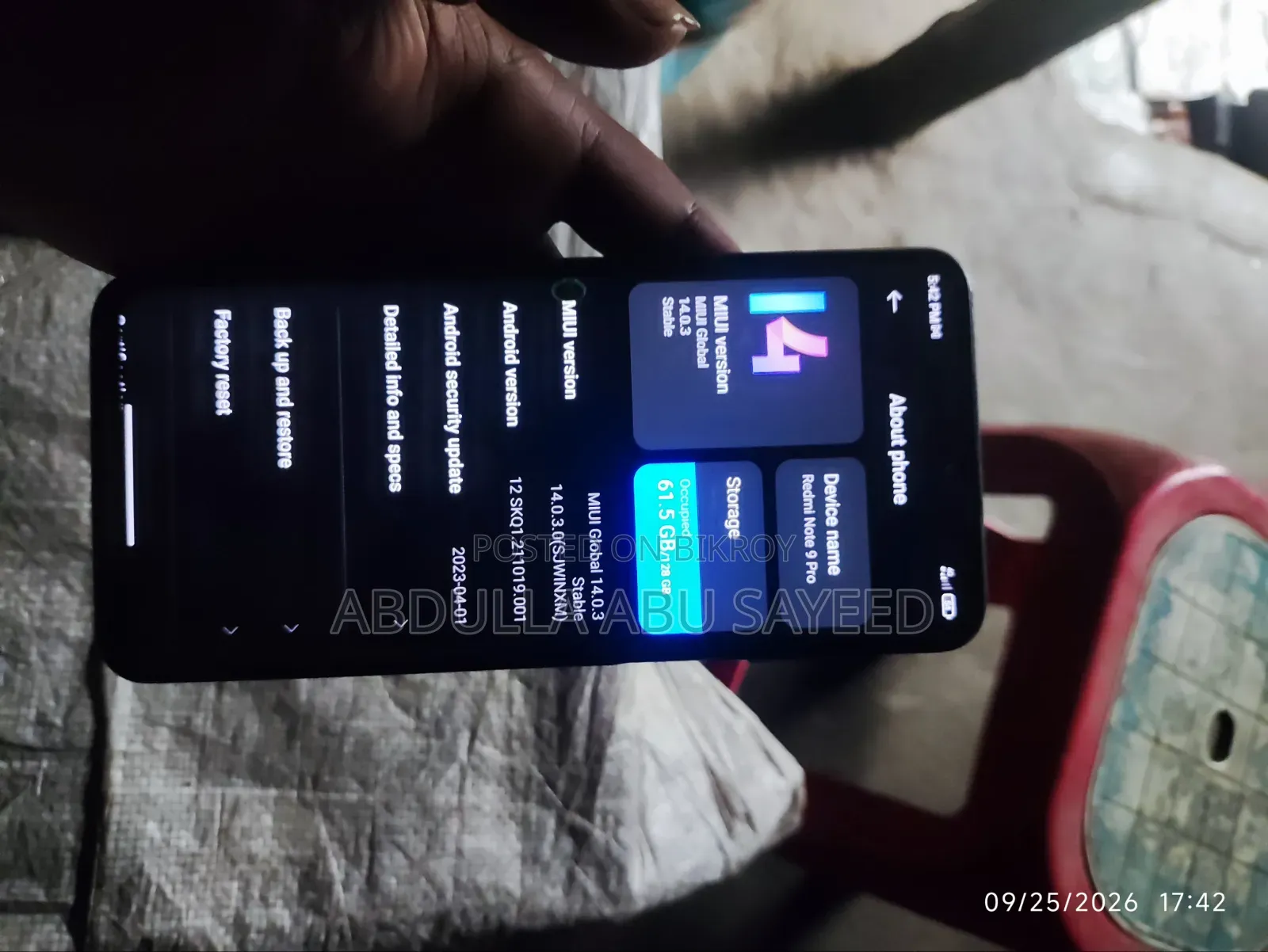 শাওমি রেডমি নোট ৯ প্রো ১২৮ জিবি হোয়াইট