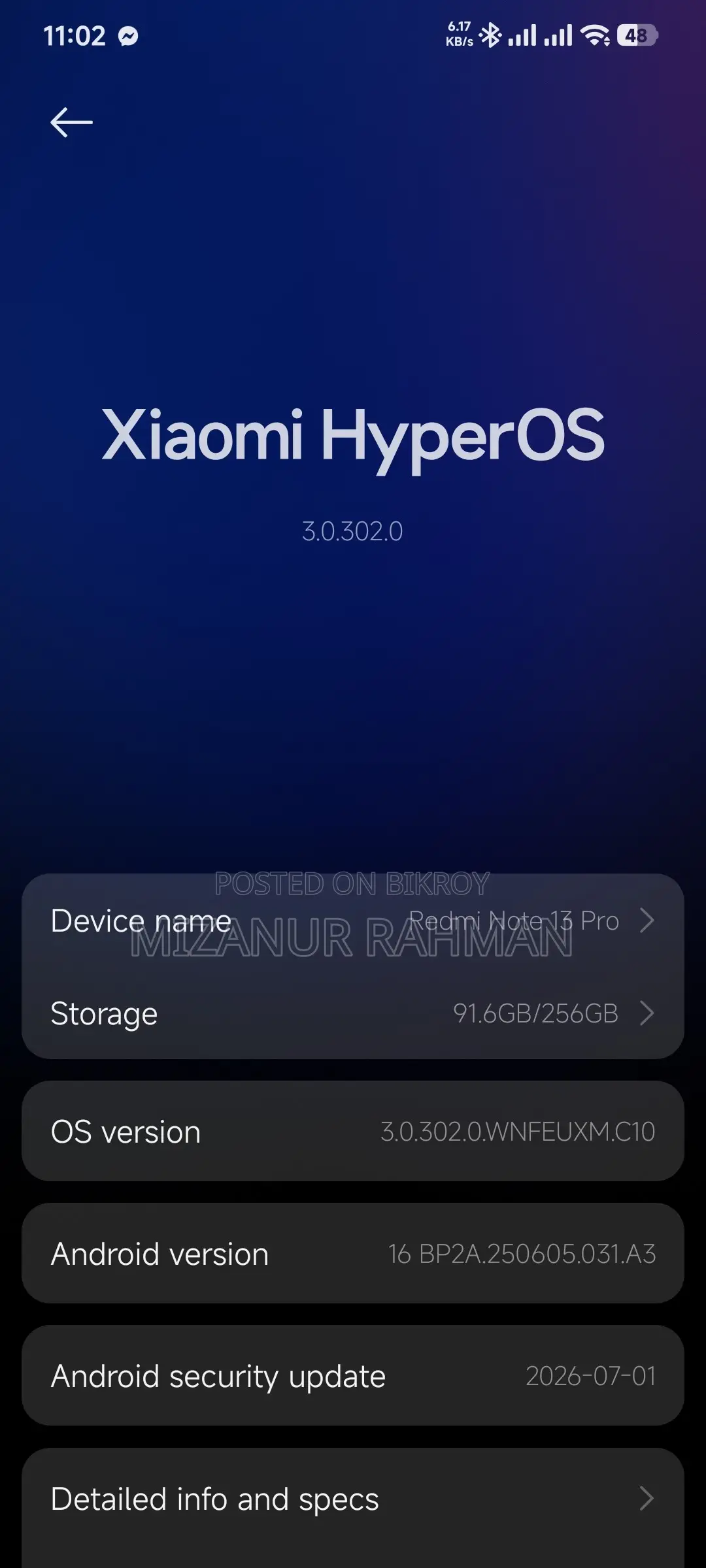 Xiaomi Redmi Note 13 Pro 256 GB Black