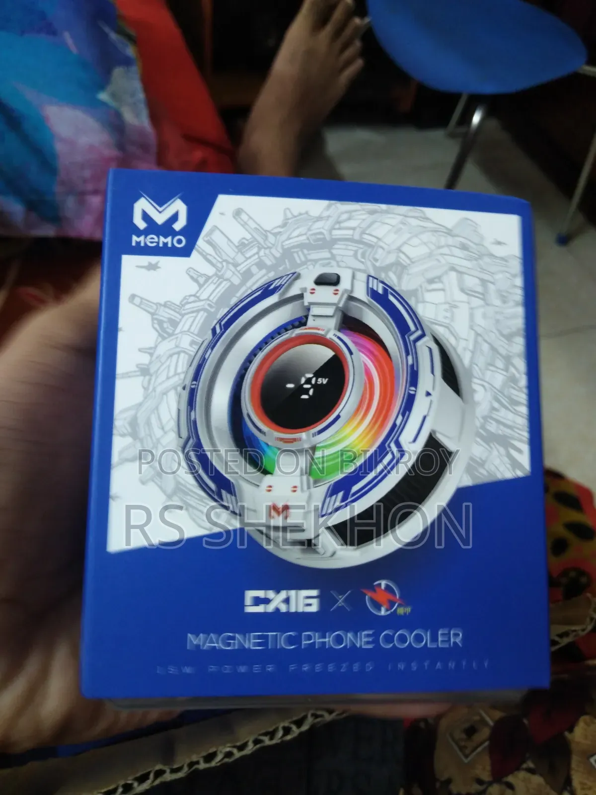 MEMO CX16 Universal Magnetic Mobile Cooling Fan Fast Cooling White