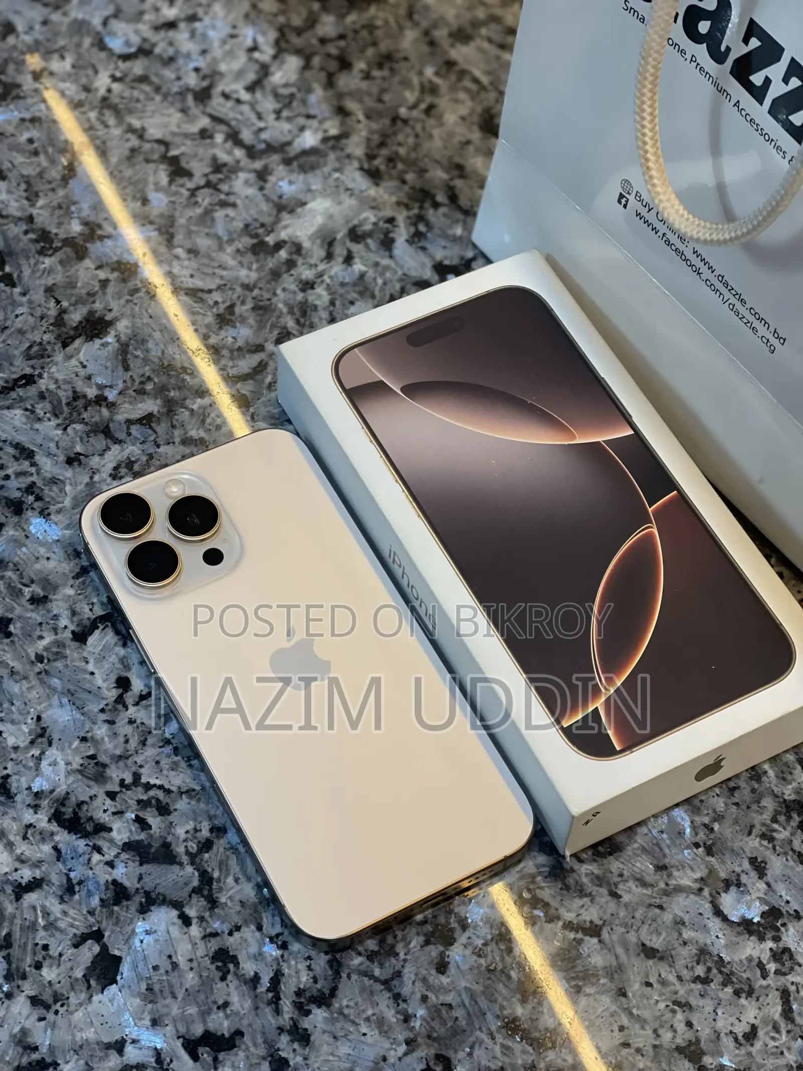 অ্যাপল আইফোন ১৬ প্রো ম্যাক্স ২৫৬ জিবি গোল্ড