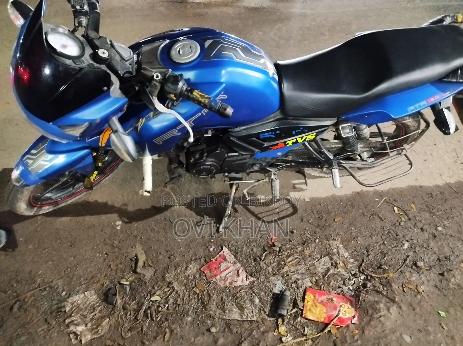 টিভিএস অ্যাপাচি আরটিআর ১৬০ টুভি ২০১৮ নীল