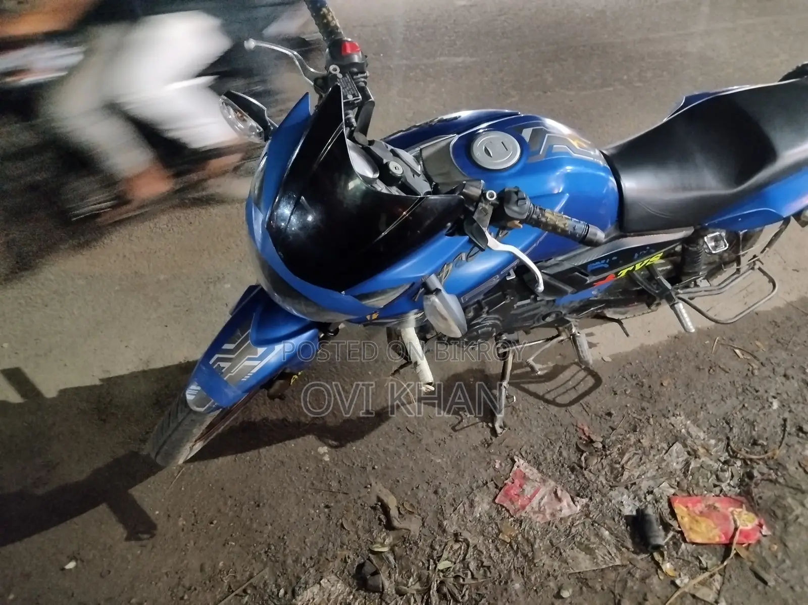 টিভিএস অ্যাপাচি আরটিআর ১৬০ টুভি ২০১৮ নীল