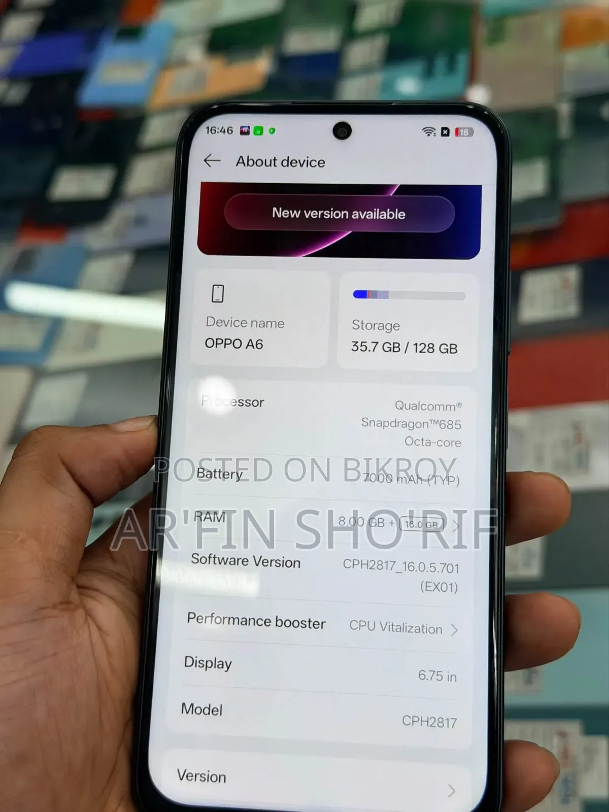 Oppo A6 ১২৮ জিবি ব্ল্যাক