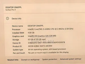 Laptop Microsoft Surface Pro 4 4GB Intel Core i5 SSD 128GB