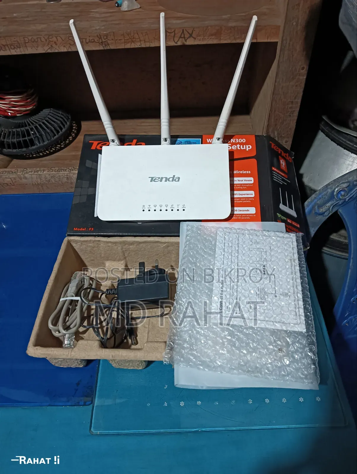 2 Core Fiber Cable 58 Meters, Tenda F3 Router, DBC ONU