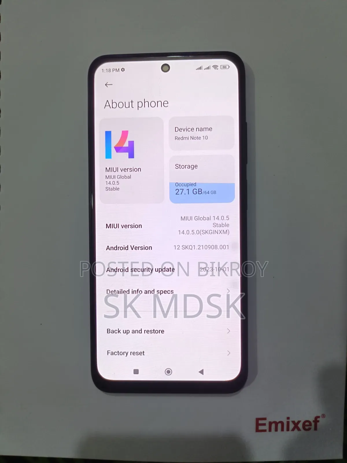 Xiaomi Redmi Note 10 64 GB Black