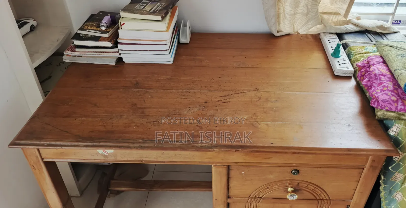 Teak Wood Table, Chair and Dressing Table