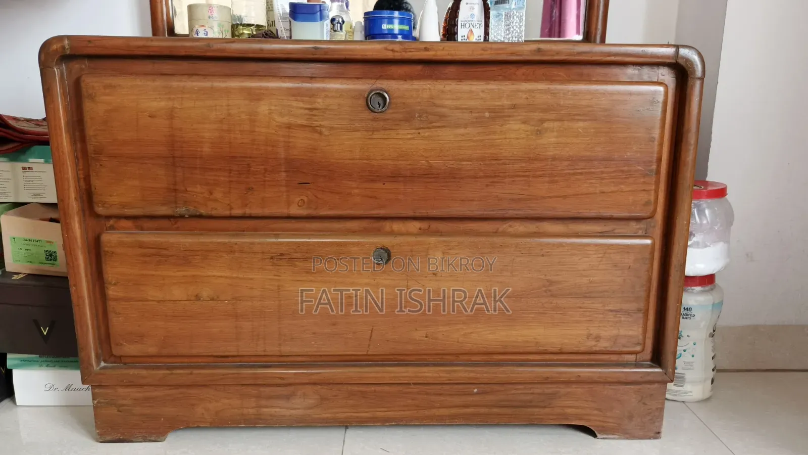 Teak Wood Table, Chair and Dressing Table